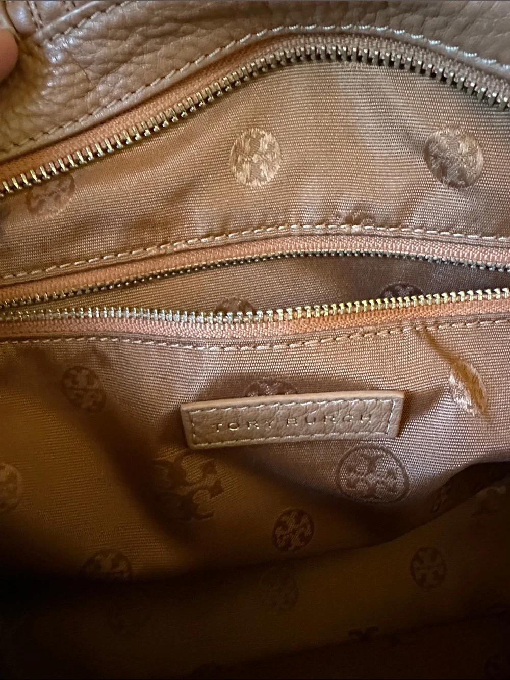 Tory Burch Bryant leather Mini Satchel crossbody bag in tan/luggage